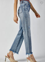 Anna High Rise Straight Distressed Jeans