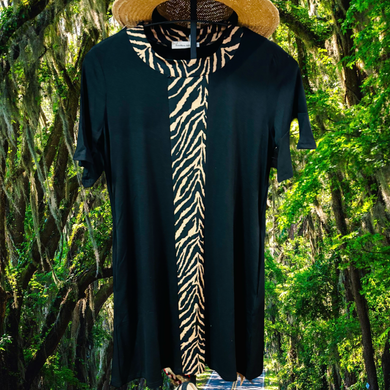 Black/ Zebra Preppy Dress