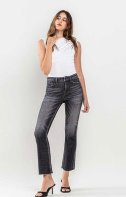 Sally Black High Rise Distressed Kick Flare Jeans