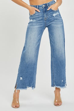 Audrey High Rise Slit Ankle Flare Jeans
