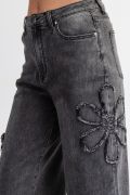 Black Flower Power Jeans