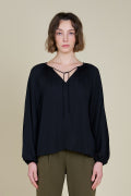 Winter Black Satin Blouse