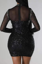 Dazzling Diamond Sequin Black Dress