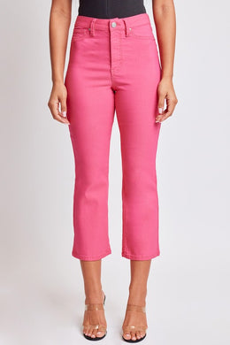 Fiery Pink Cropped Mid-Rise Jeans