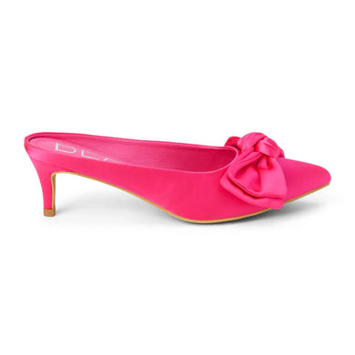 HOT PINK BOW KITTEN HEELS MULE