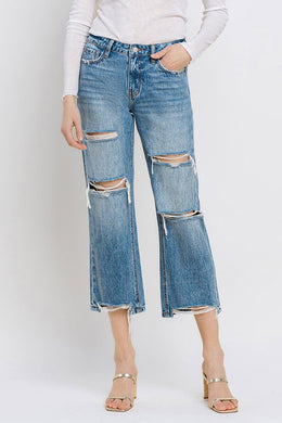 Laney High Rise Relaxed Crop Straight Jeans