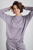 MYSTIC GREY SATIN STRIPE TOP