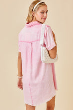Posh Pink Denim Shirt Dress