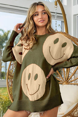 Smiley Face Oversized Sweater