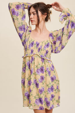 Lilac Sunshine Floral Dress